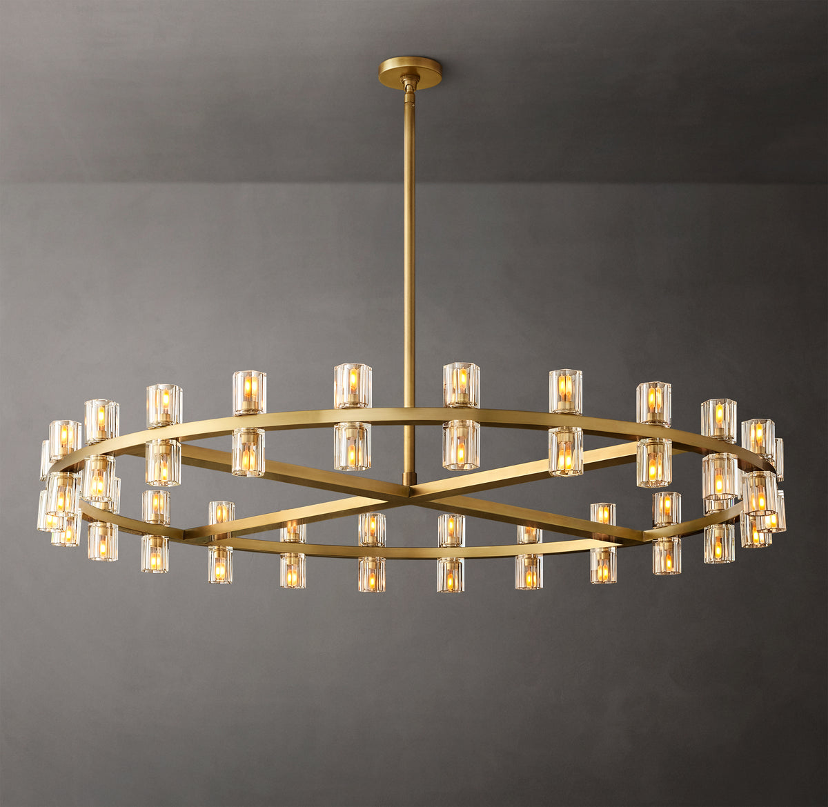 Artisan Arcachon LED Round Chandelier – 48" Lacquered Burnished Brass