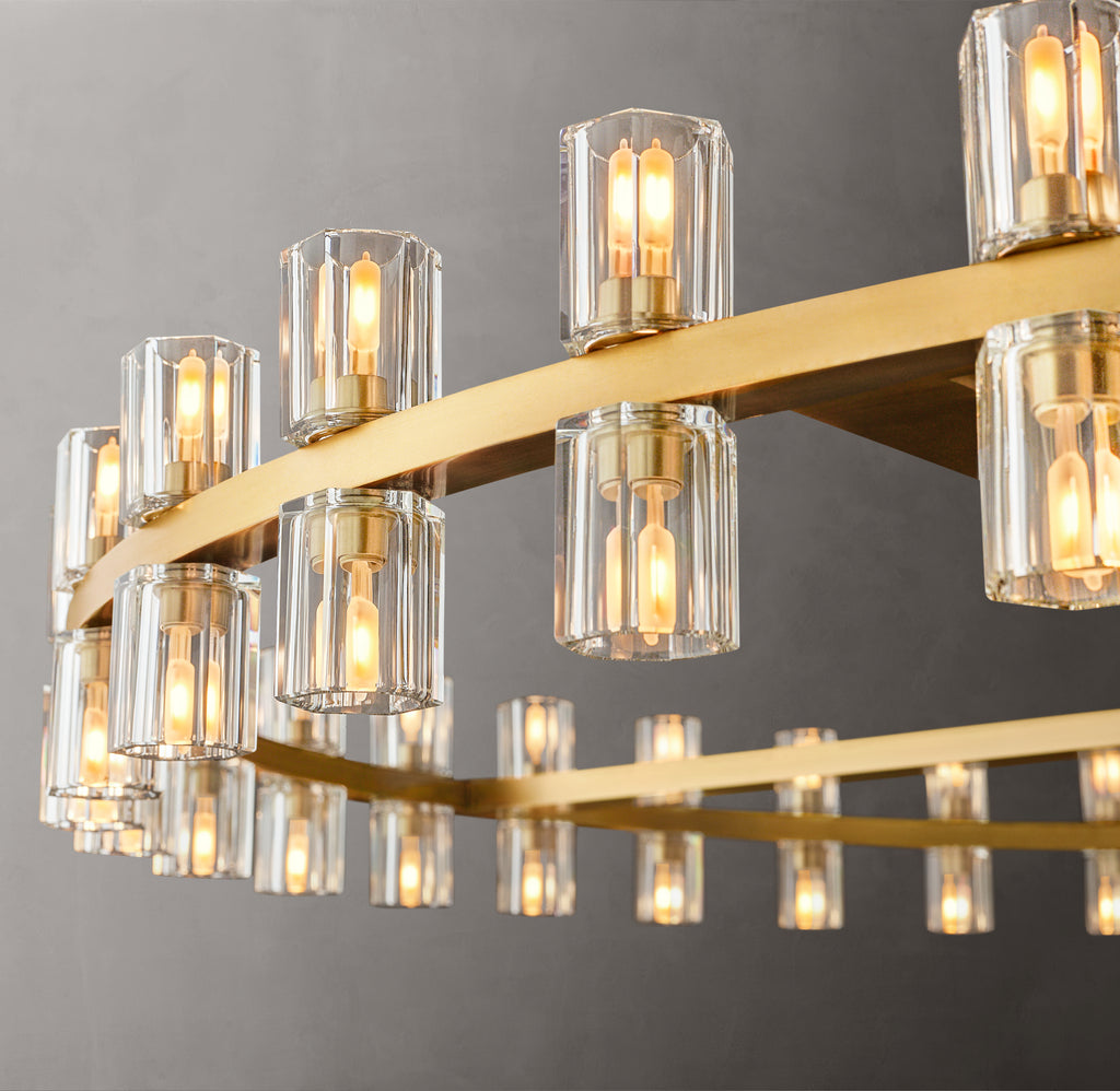 Artisan Arcachon LED Round Chandelier – 60" Lacquered Burnished Brass