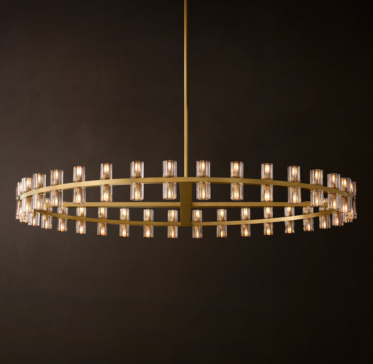 Artisan Arcachon LED Round Chandelier – 60" Lacquered Burnished Brass