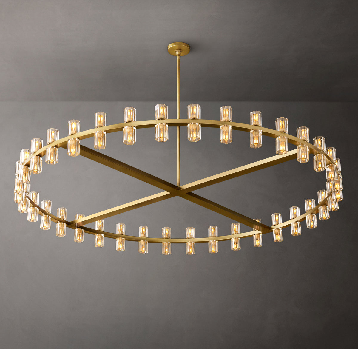 Artisan Arcachon LED Round Chandelier – 60" Lacquered Burnished Brass