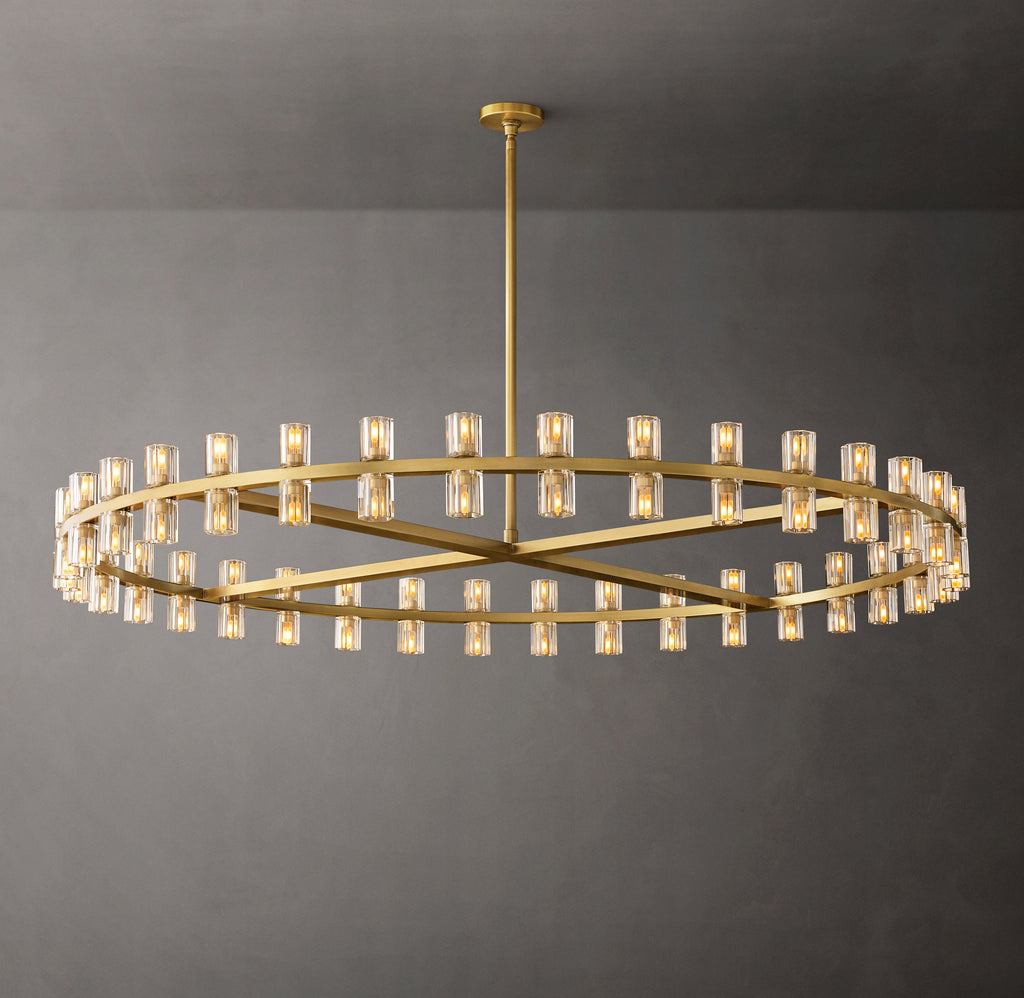 Artisan Arcachon LED Round Chandelier – 60" Lacquered Burnished Brass