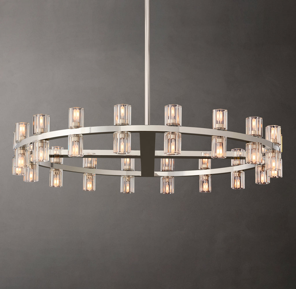 Artisan Arcachon LED Round Chandelier – 36" Polished Nickel