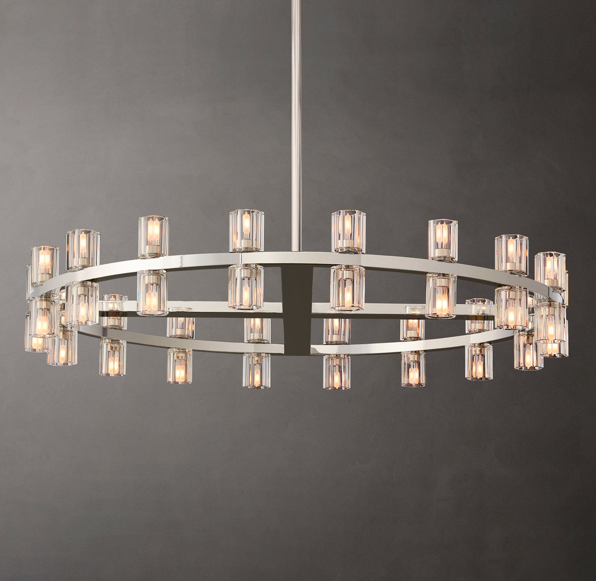 Artisan Arcachon LED Round Chandelier – 36" Polished Nickel