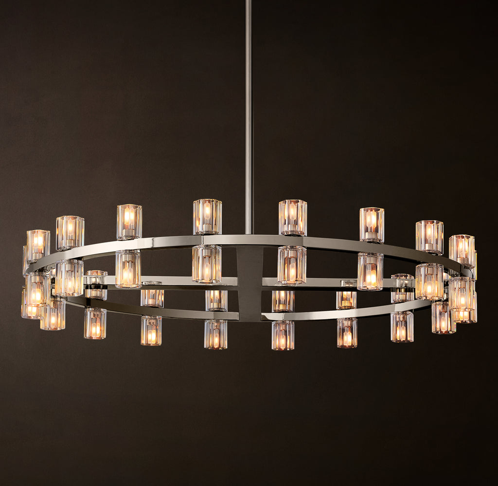 Artisan Arcachon LED Round Chandelier – 36" Polished Nickel
