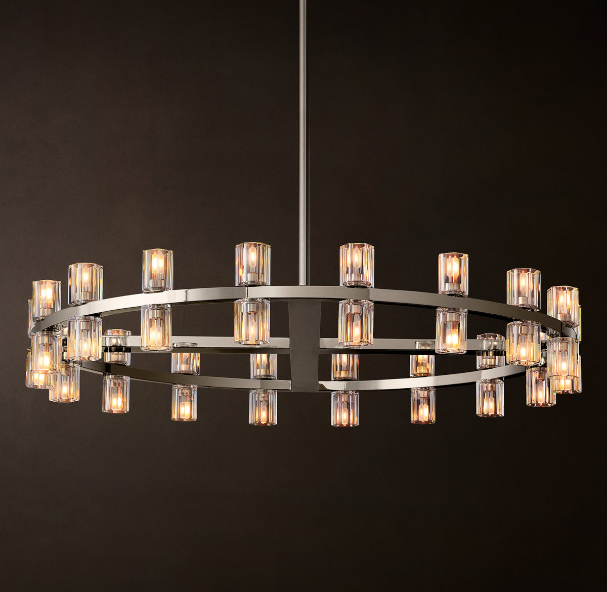Artisan Arcachon LED Round Chandelier – 36" Polished Nickel
