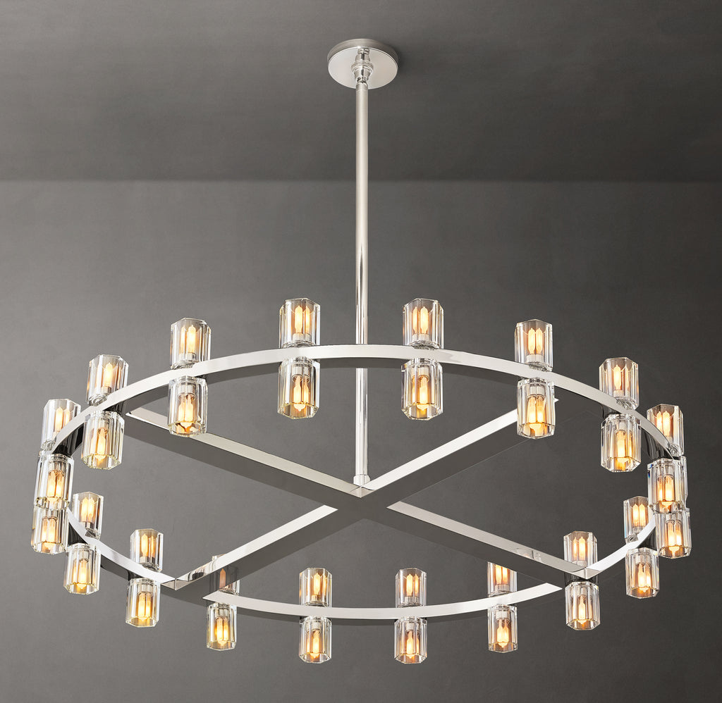 Artisan Arcachon LED Round Chandelier – 36" Polished Nickel