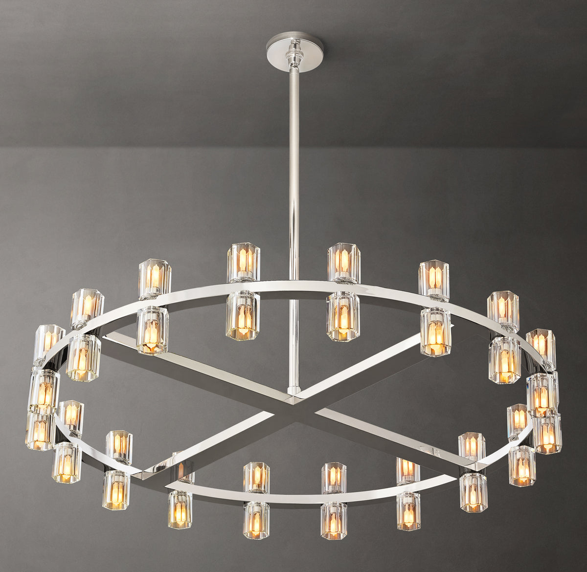 Artisan Arcachon LED Round Chandelier – 36" Polished Nickel