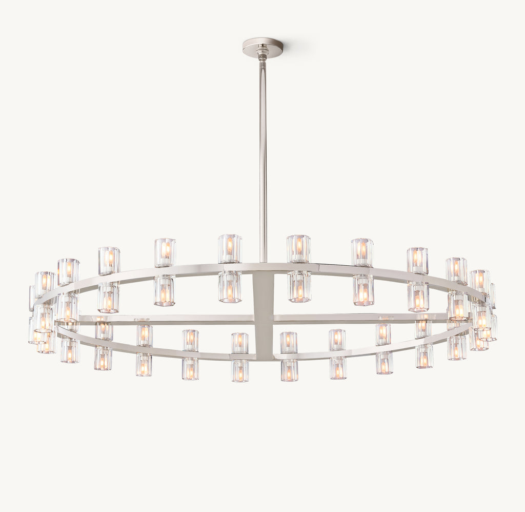 Artisan Arcachon LED Round Chandelier – 48" Polished Nickel