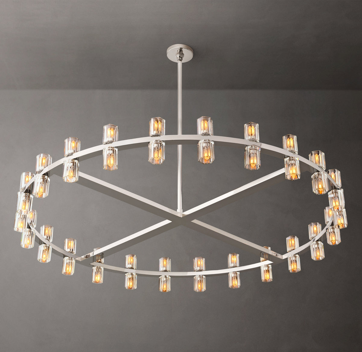 Artisan Arcachon LED Round Chandelier – 48" Polished Nickel