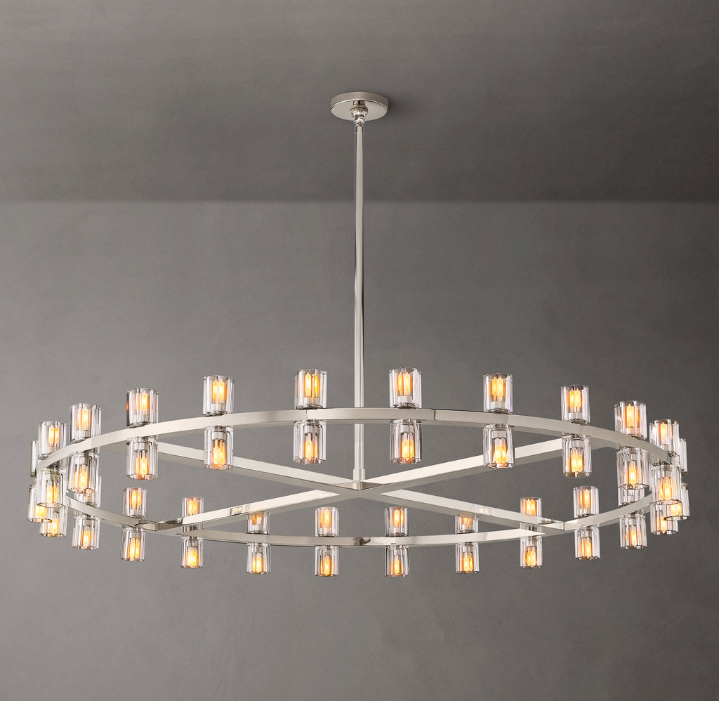 Artisan Arcachon LED Round Chandelier – 48" Polished Nickel