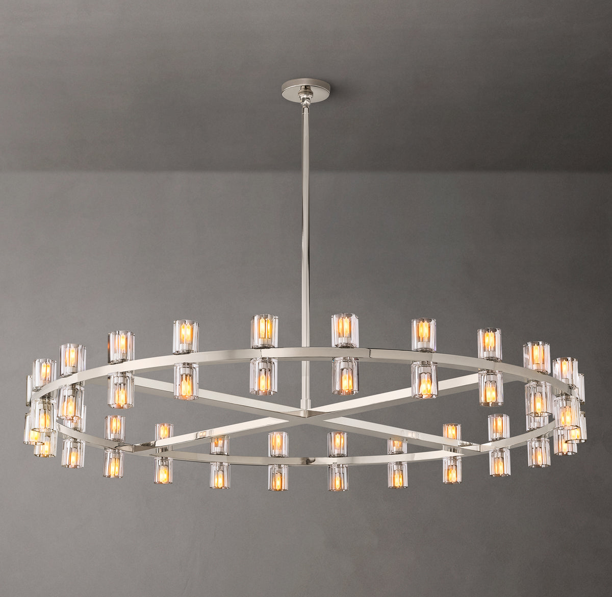 Artisan Arcachon LED Round Chandelier – 48" Polished Nickel