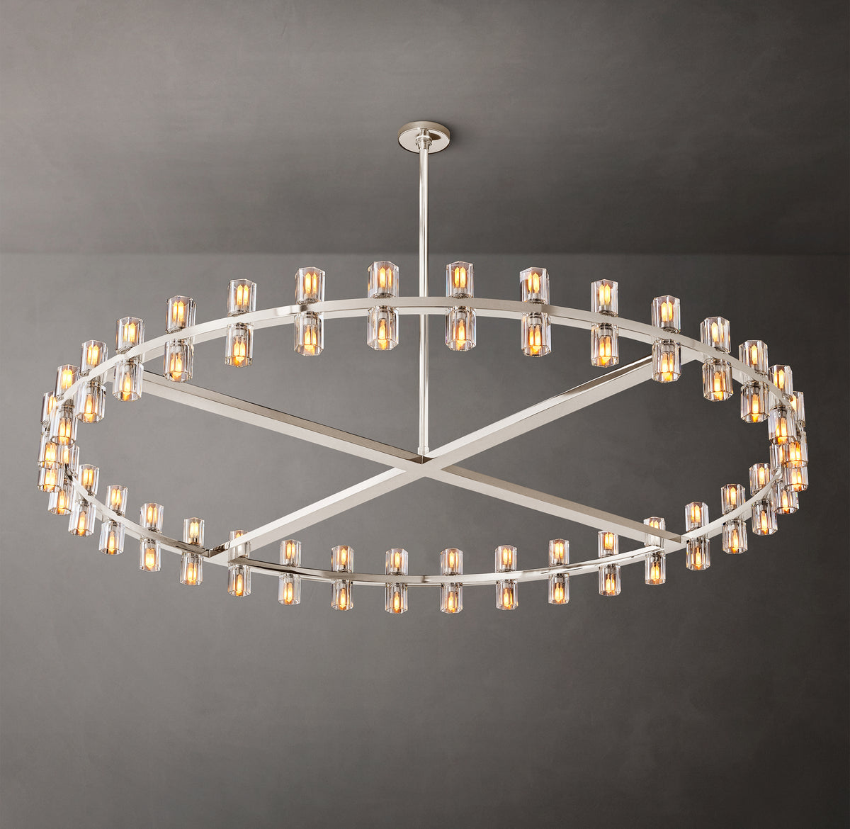 Artisan Arcachon LED Round Chandelier – 60" Polished Nickel