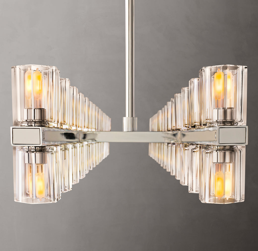 Artisan Arcachon LED Rectangular Chandelier – 54" Polished Nickel