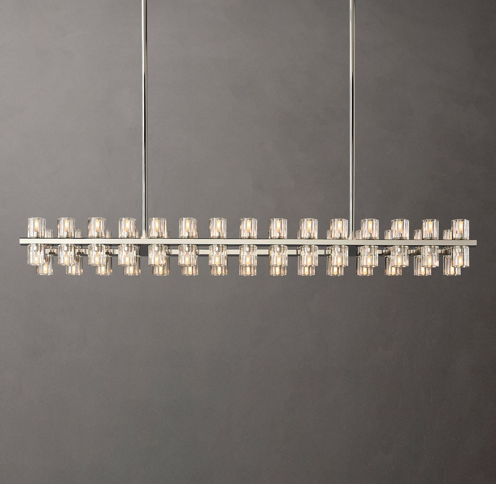 Artisan Arcachon LED Rectangular Chandelier – 54" Polished Nickel