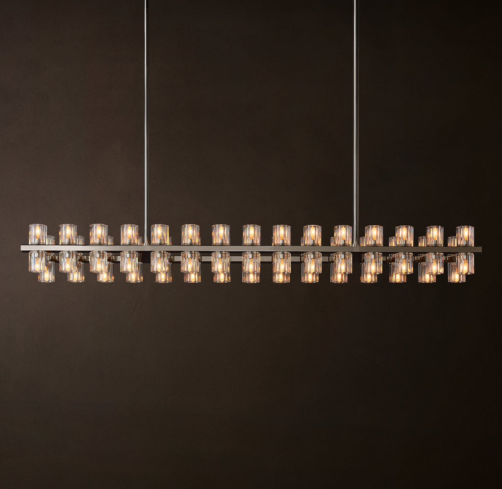 Artisan Arcachon LED Rectangular Chandelier – 54" Polished Nickel