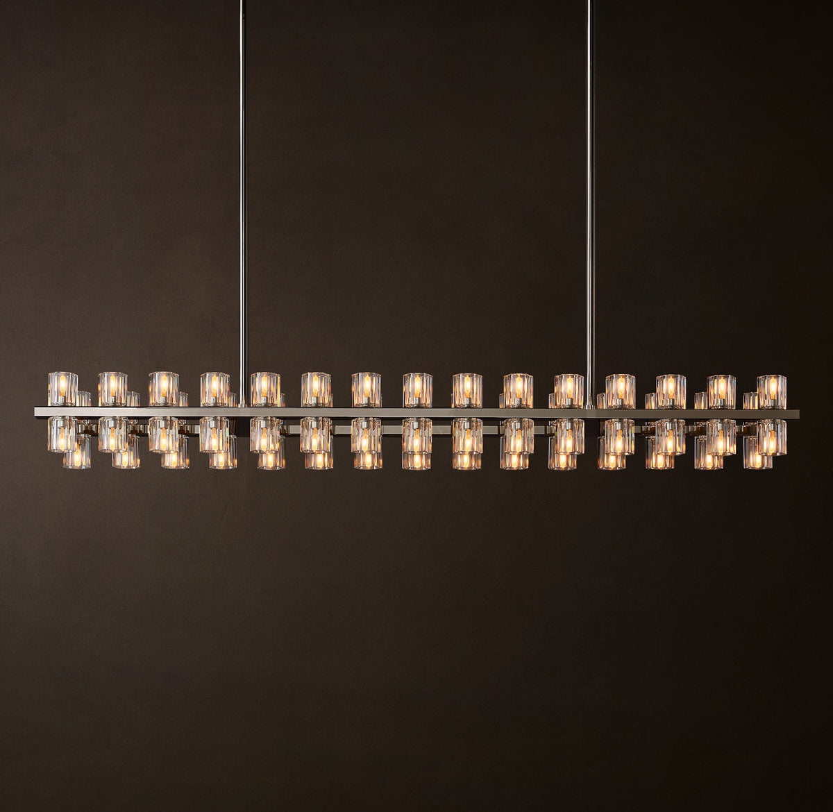Artisan Arcachon LED Rectangular Chandelier – 54" Polished Nickel