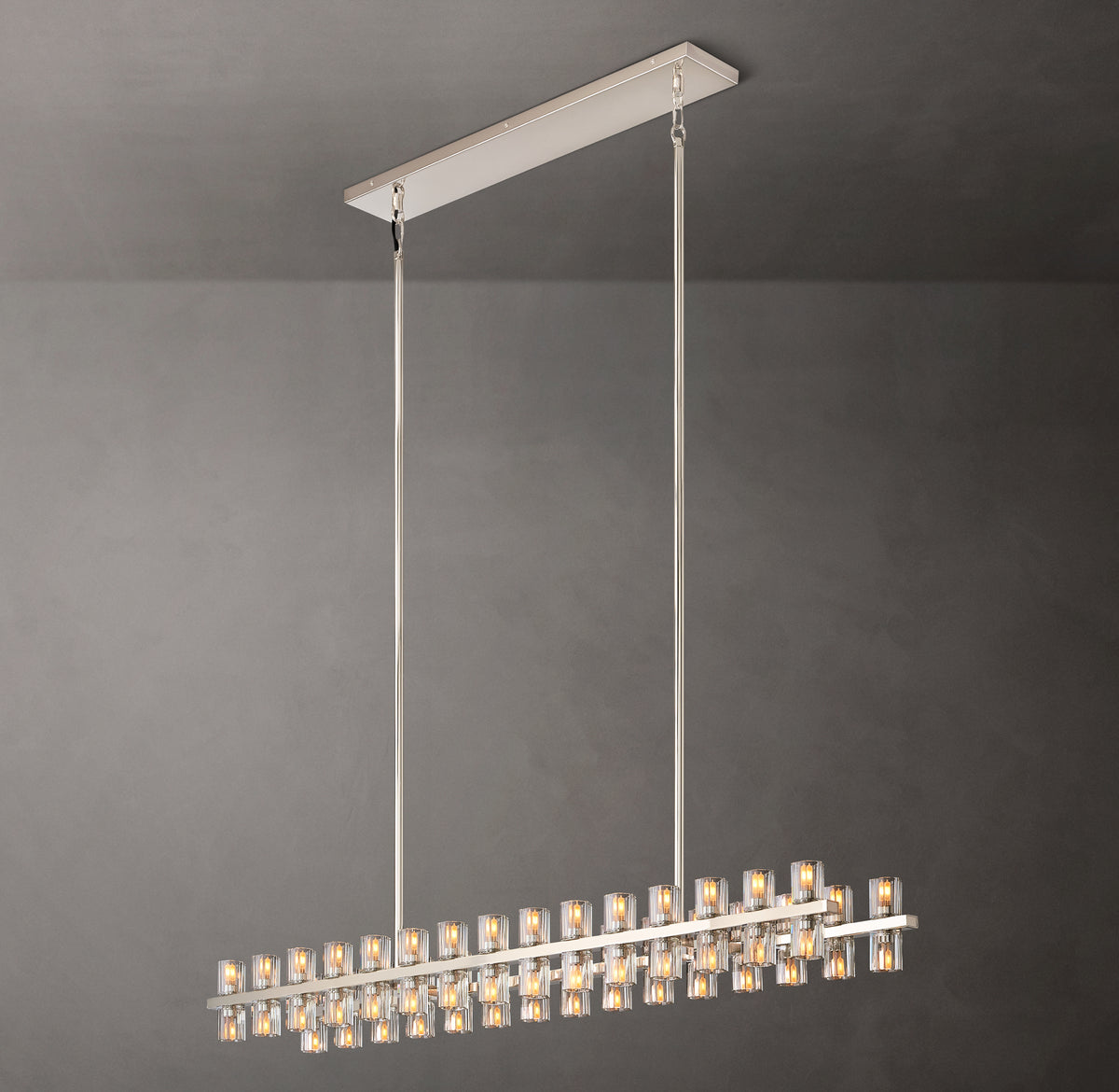 Artisan Arcachon LED Rectangular Chandelier – 54" Polished Nickel