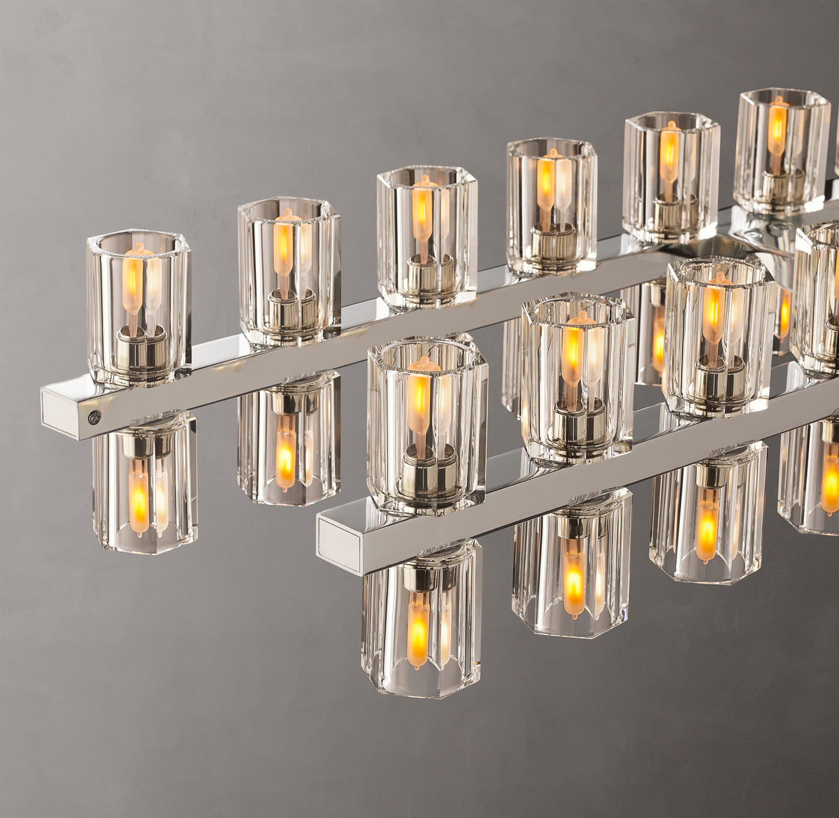Artisan Arcachon LED Rectangular Chandelier – 72" Polished Nickel