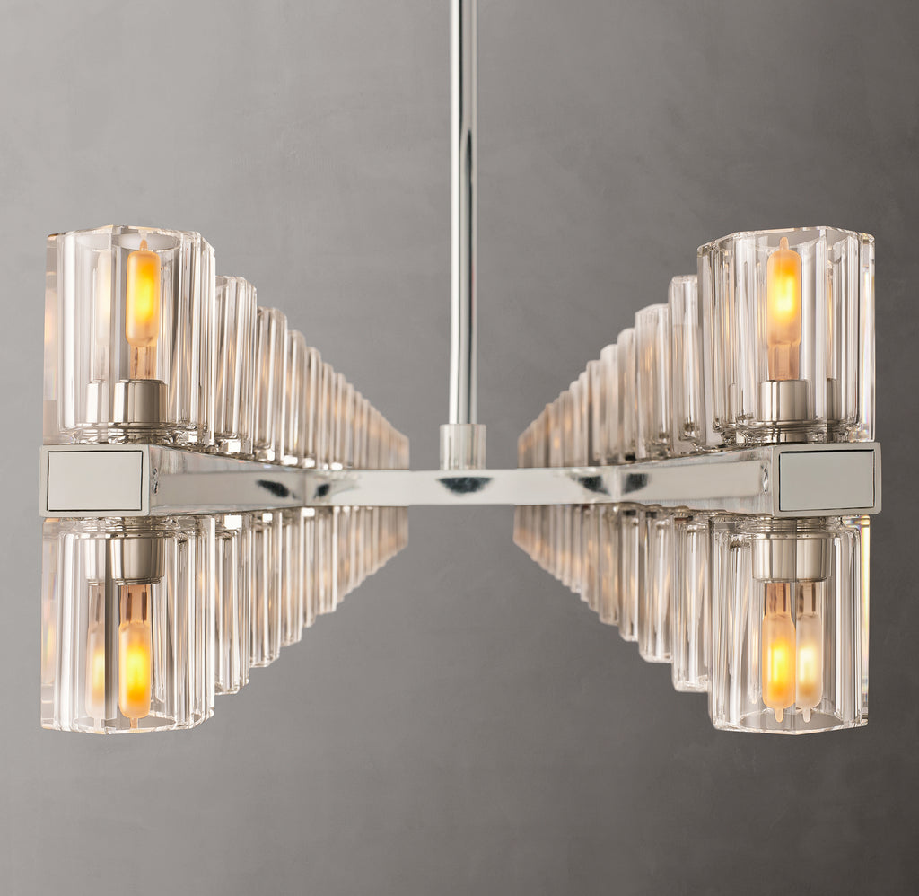 Artisan Arcachon LED Rectangular Chandelier – 72" Polished Nickel