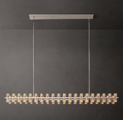 Artisan Arcachon LED Rectangular Chandelier – 72" Polished Nickel