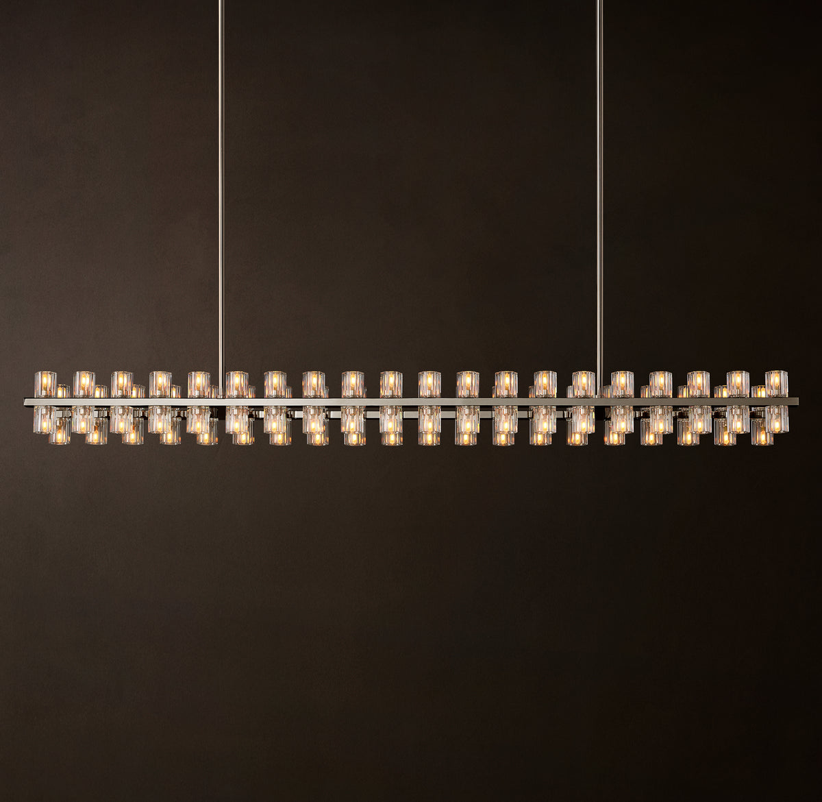 Artisan Arcachon LED Rectangular Chandelier – 72" Polished Nickel