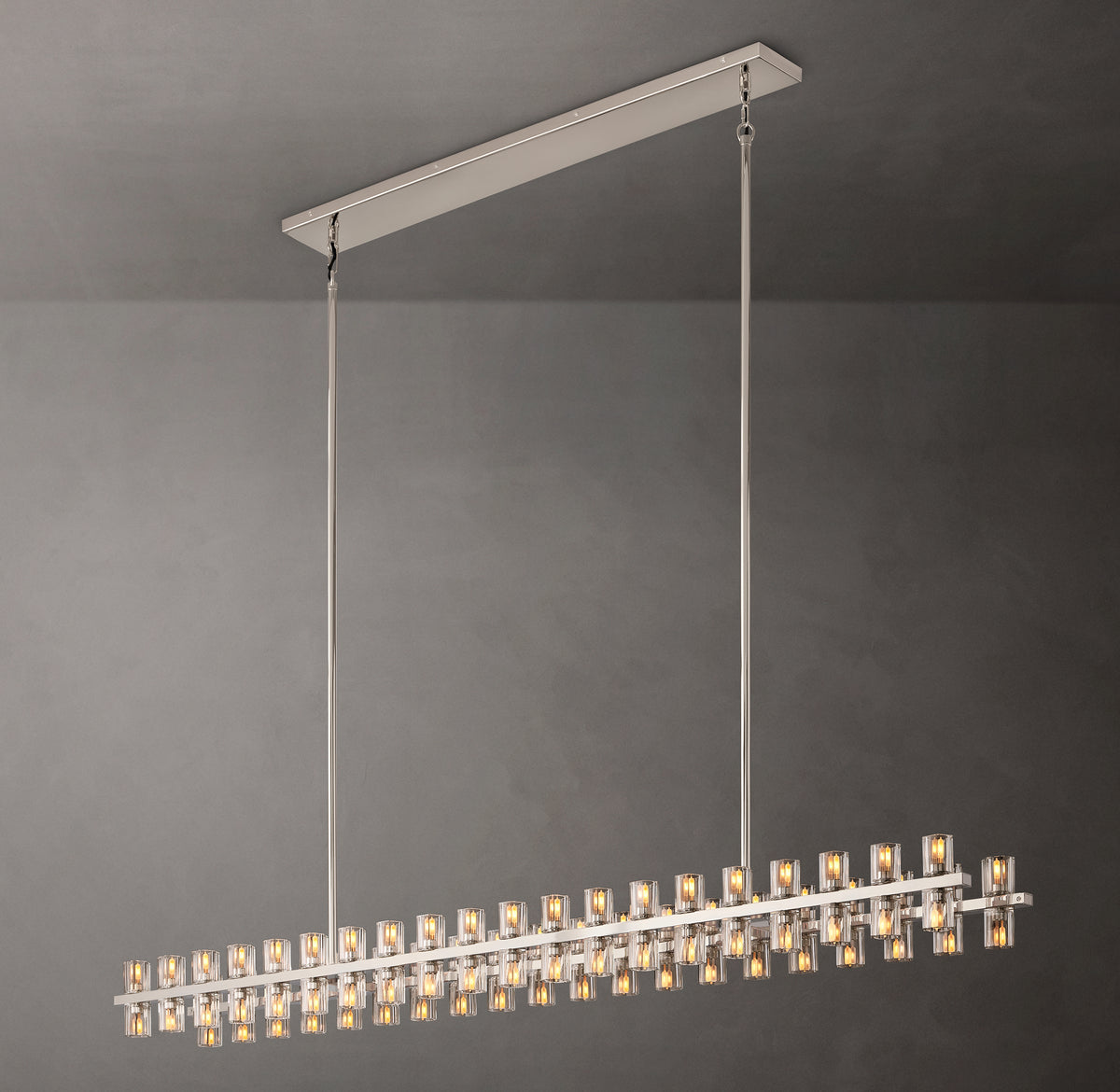 Artisan Arcachon LED Rectangular Chandelier – 72" Polished Nickel