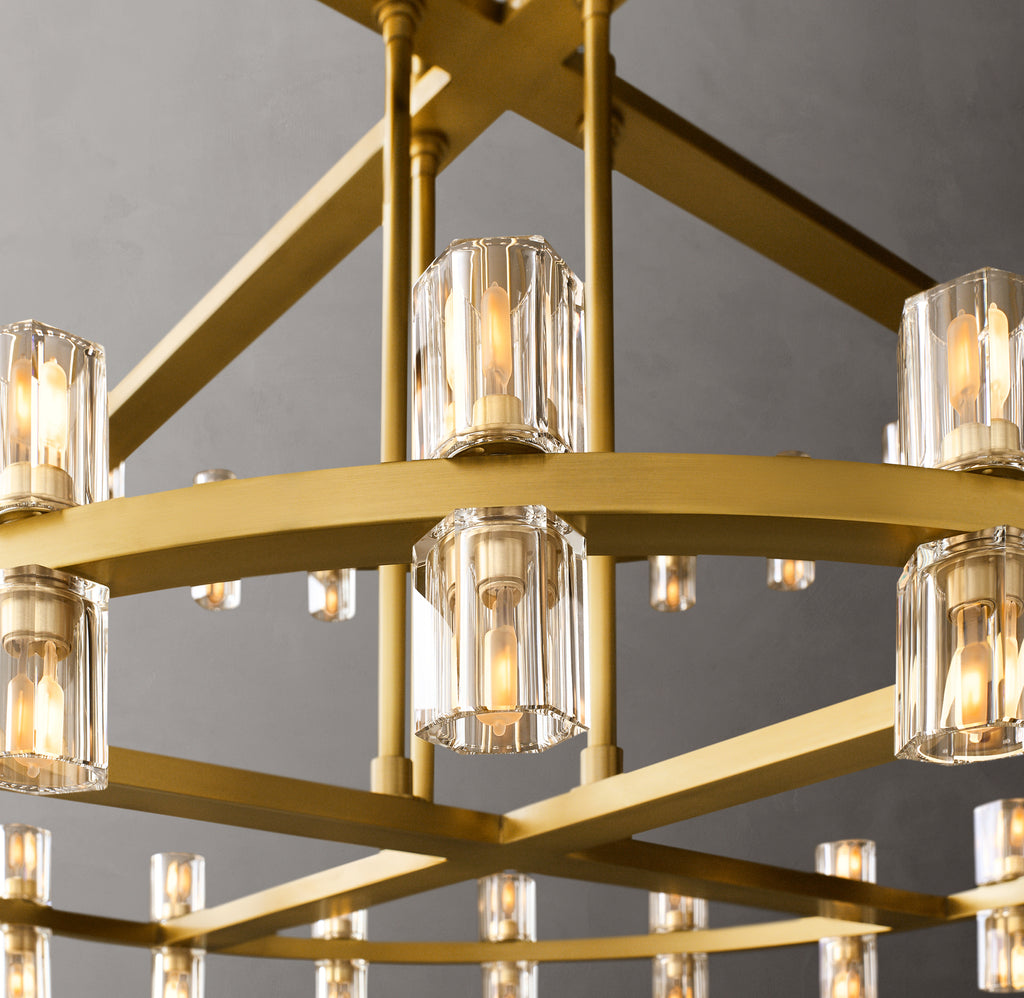 Artisan Arcachon LED Round Two-Tier Chandelier – Lacquered Burnished Brass