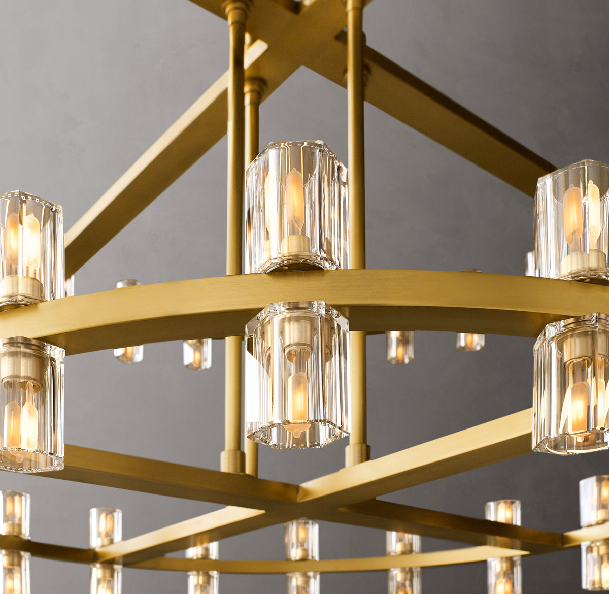 Artisan Arcachon LED Round Two-Tier Chandelier – Lacquered Burnished Brass