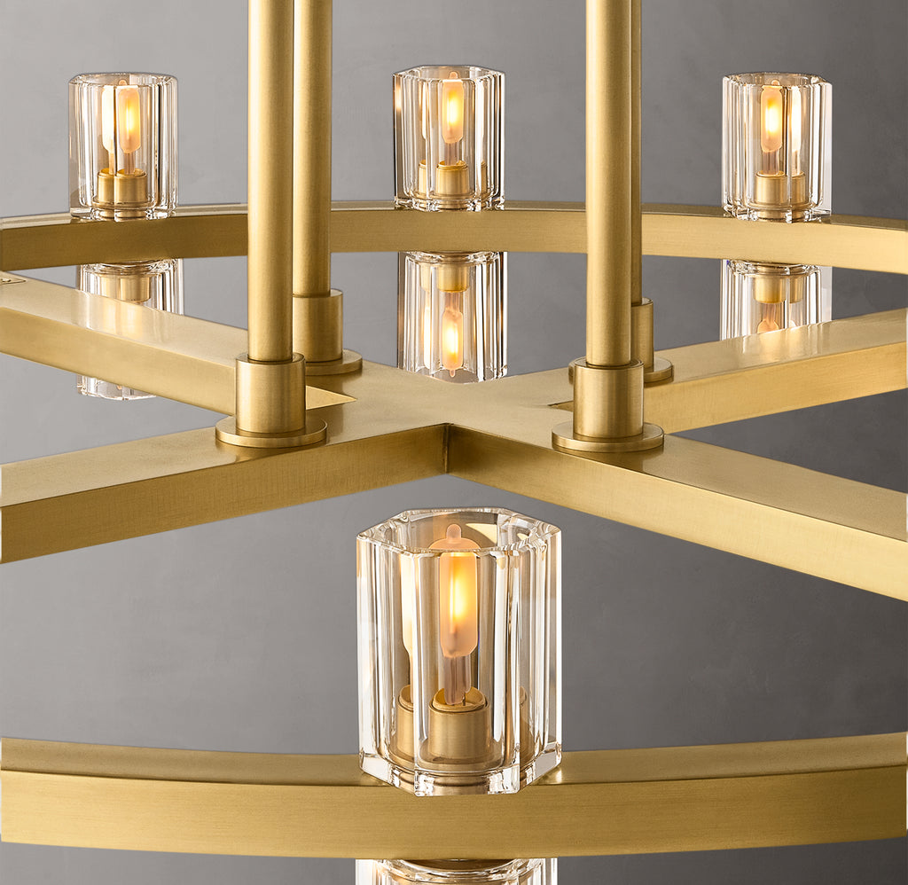 Artisan Arcachon LED Round Two-Tier Chandelier – Lacquered Burnished Brass