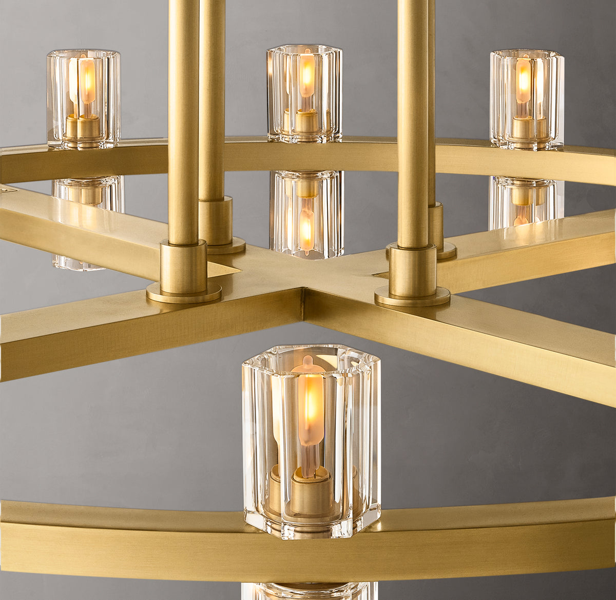 Artisan Arcachon LED Round Two-Tier Chandelier – Lacquered Burnished Brass