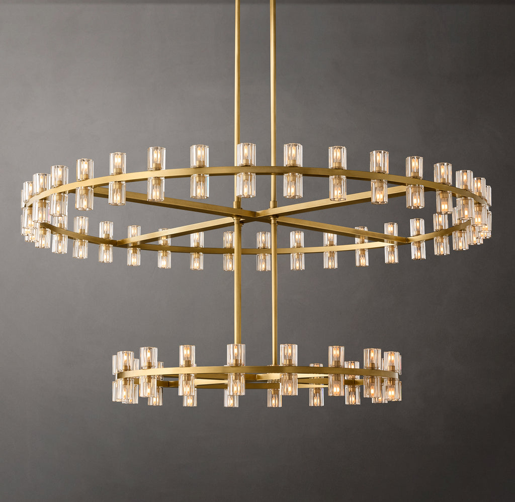 Artisan Arcachon LED Round Two-Tier Chandelier – Lacquered Burnished Brass
