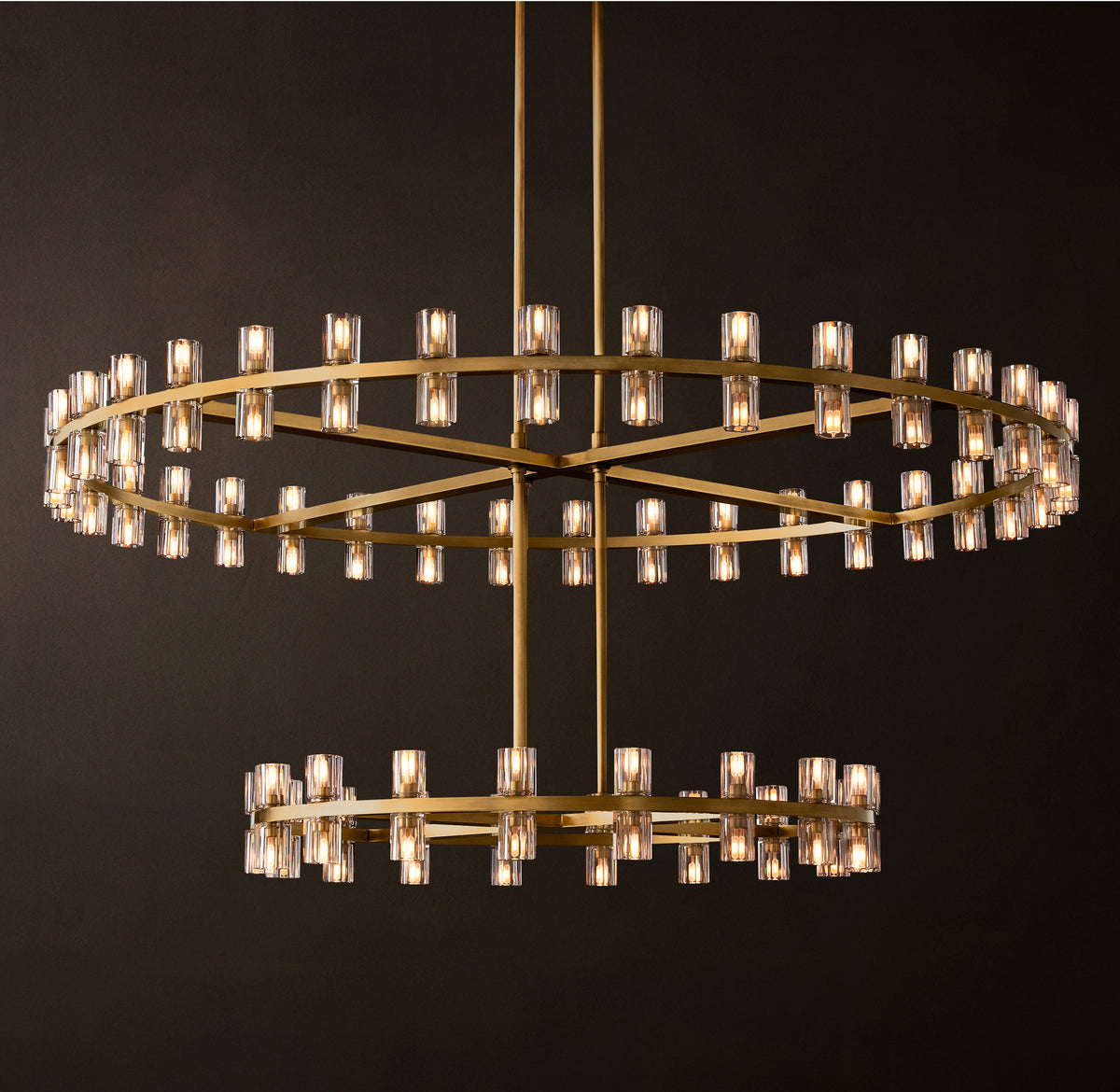Artisan Arcachon LED Round Two-Tier Chandelier – Lacquered Burnished Brass