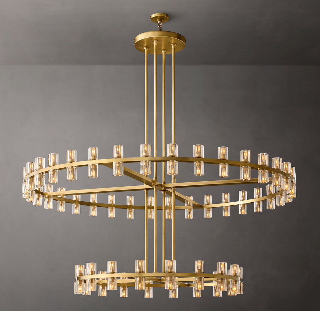 Artisan Arcachon LED Round Two-Tier Chandelier – Lacquered Burnished Brass