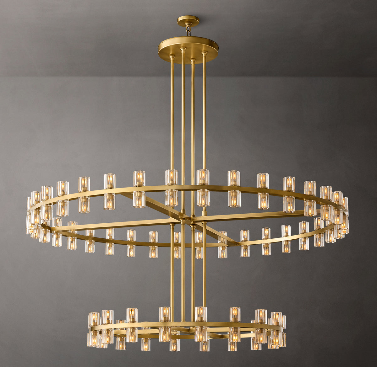 Artisan Arcachon LED Round Two-Tier Chandelier – Lacquered Burnished Brass
