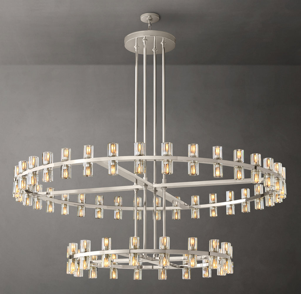 Artisan Arcachon LED Round Two-Tier Chandelier – Polished Nickel