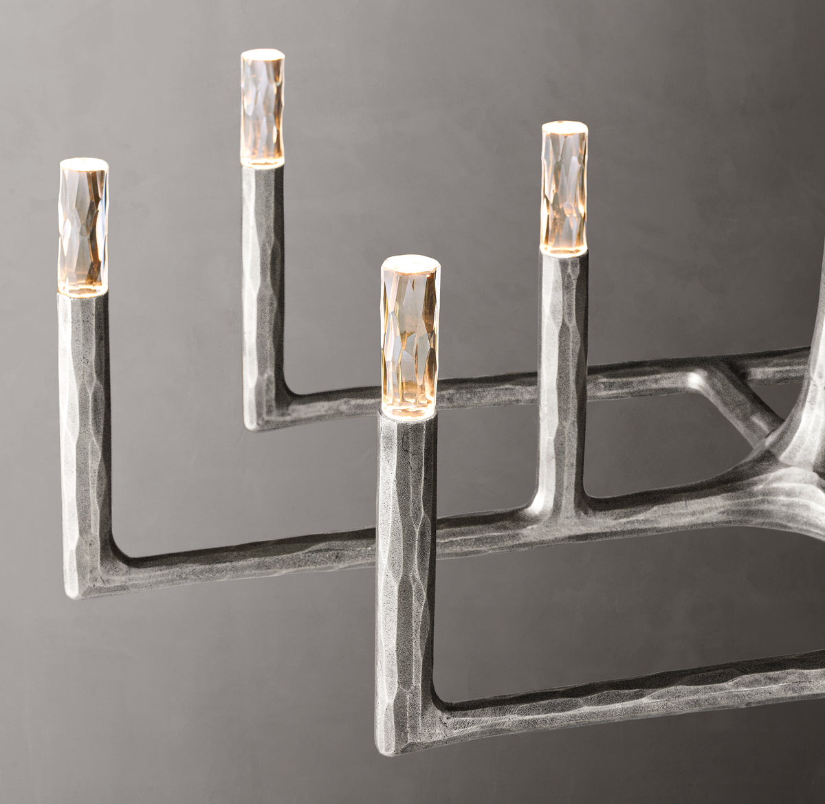 Artisan Thaddeus Linear Chandelier – 72" Forged Pewter