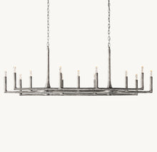 Artisan Thaddeus Linear Chandelier – 72" Forged Pewter