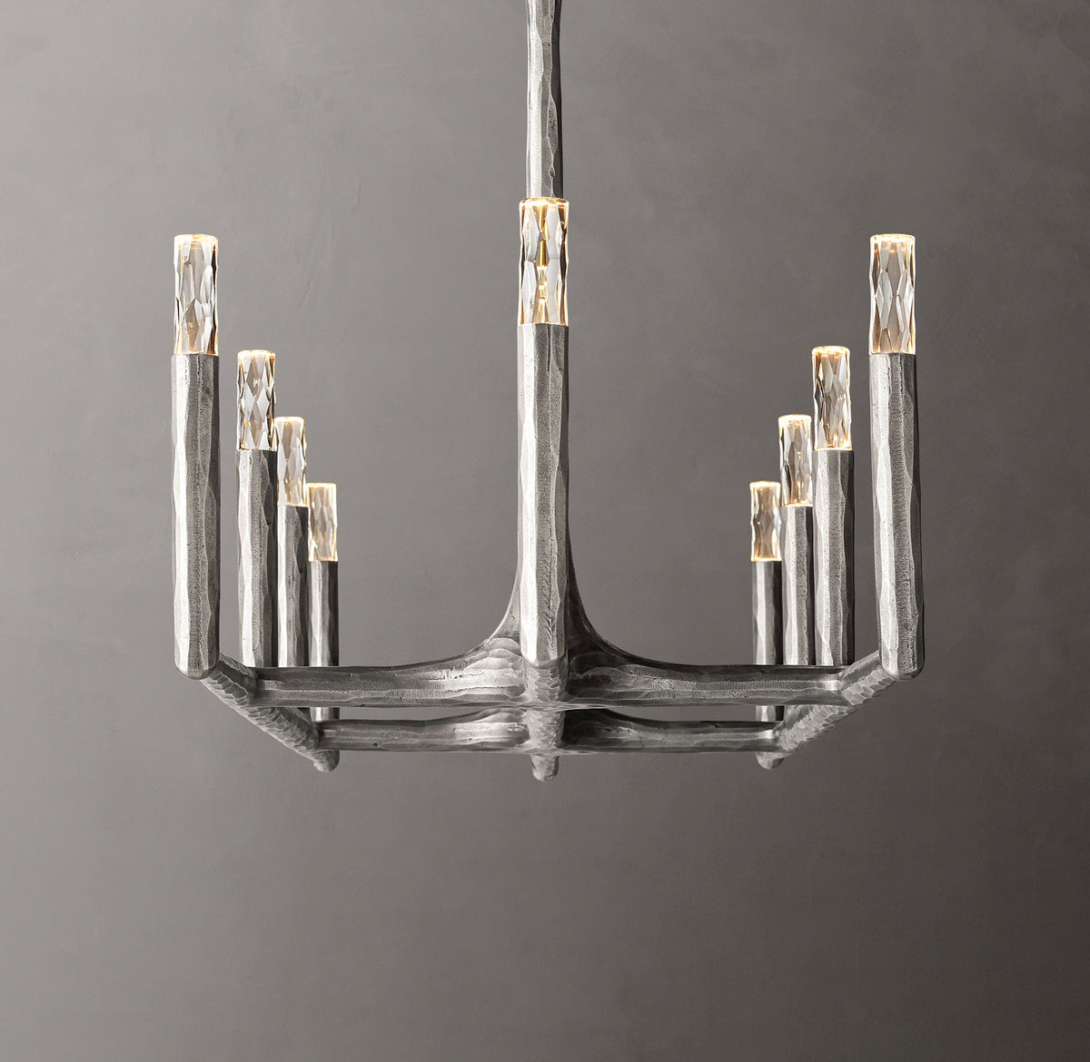 Artisan Thaddeus Linear Chandelier – 72" Forged Pewter