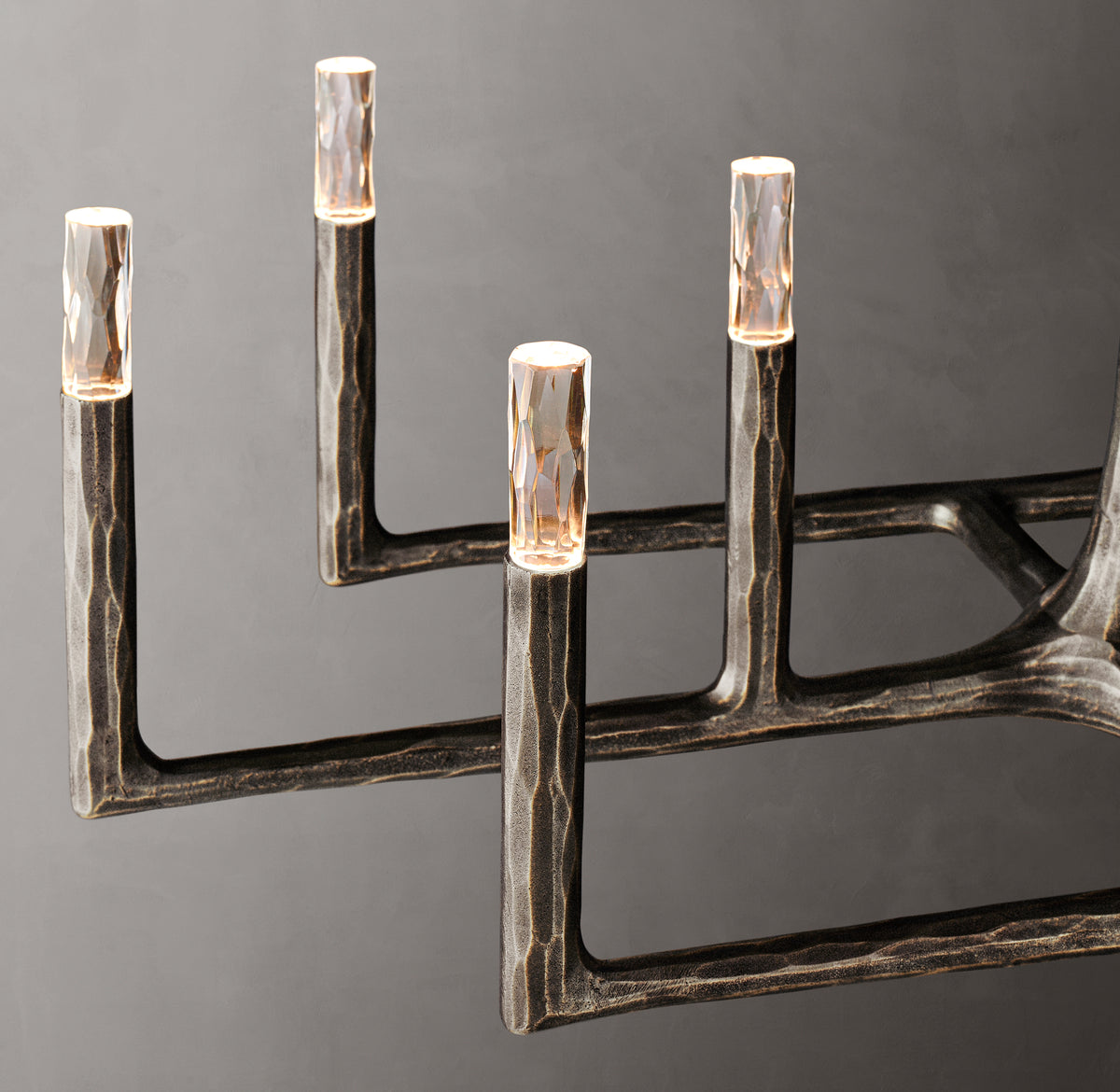Artisan Thaddeus Linear Chandelier – 72" Forged Bronze