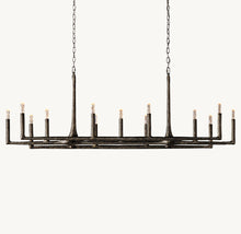 Artisan Thaddeus Linear Chandelier – 72" Forged Bronze