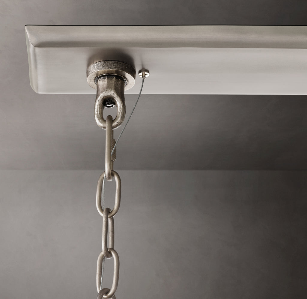 Artisan Thaddeus Linear Chandelier – 54" Forged Pewter
