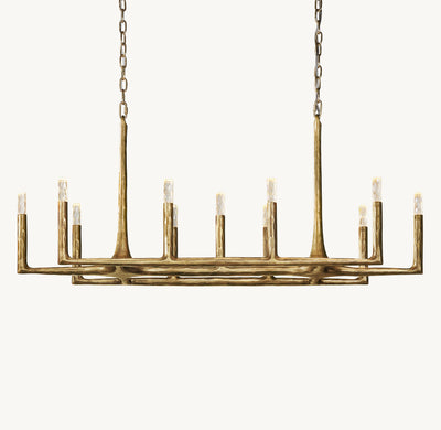 Artisan Thaddeus Linear Chandelier – 54" Forged Brass