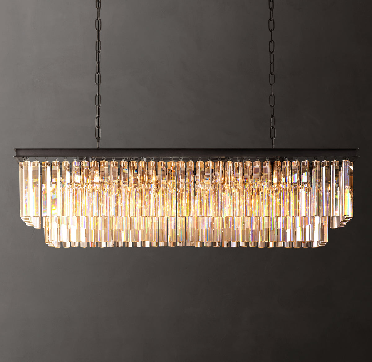 Artisan 1920s Odeon Rectangular Chandelier