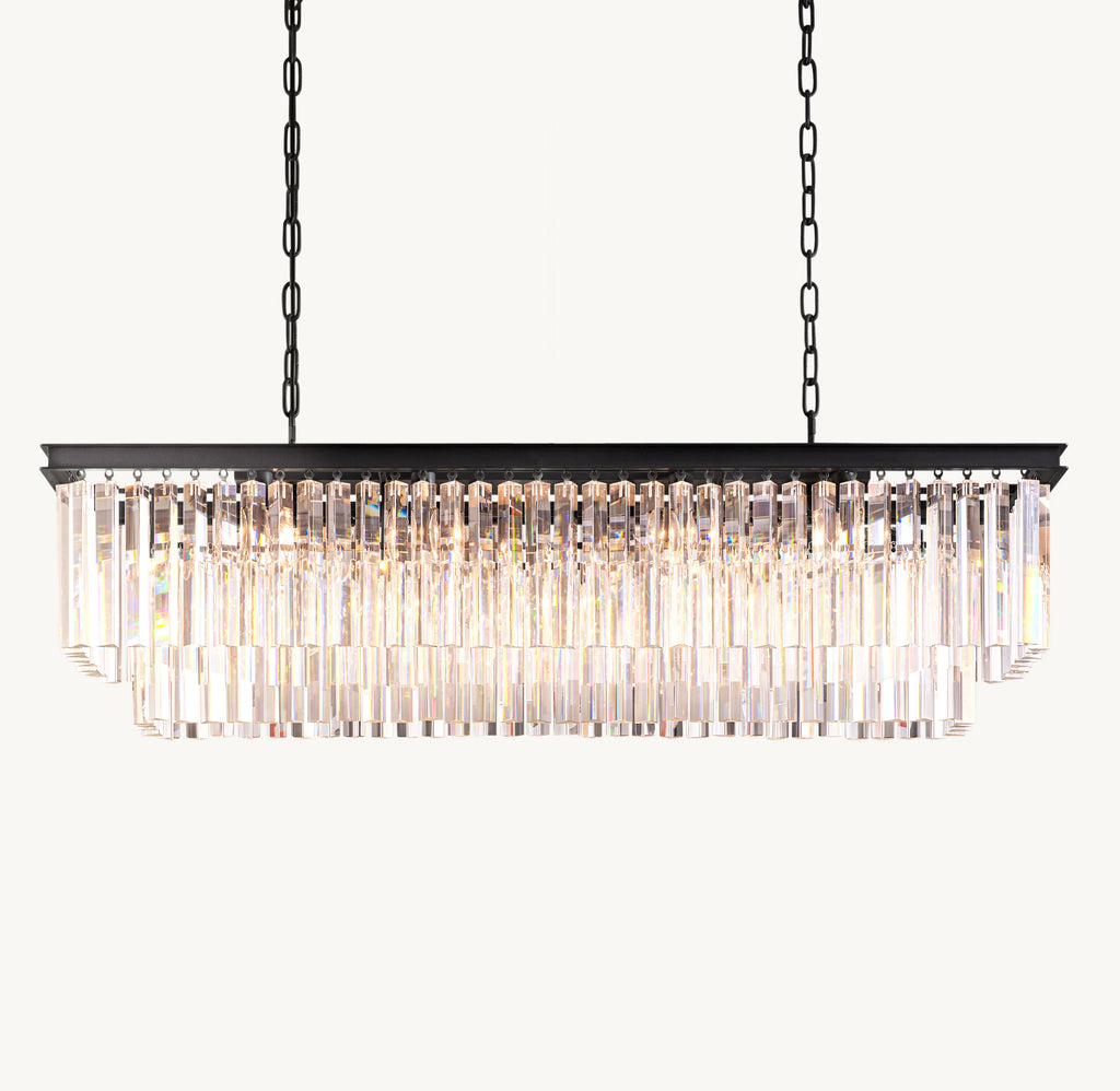 Artisan 1920s Odeon Rectangular Chandelier, alternate view