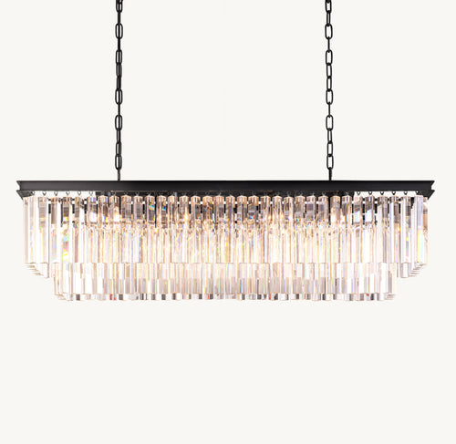 Artisan 1920s Odeon Rectangular Chandelier, alternate view