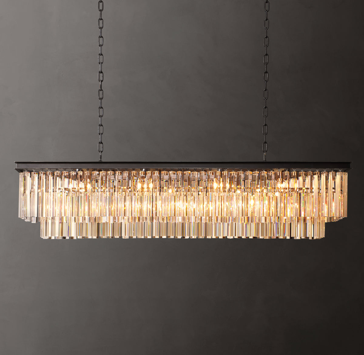Artisan 1920s Odeon Rectangular Chandelier