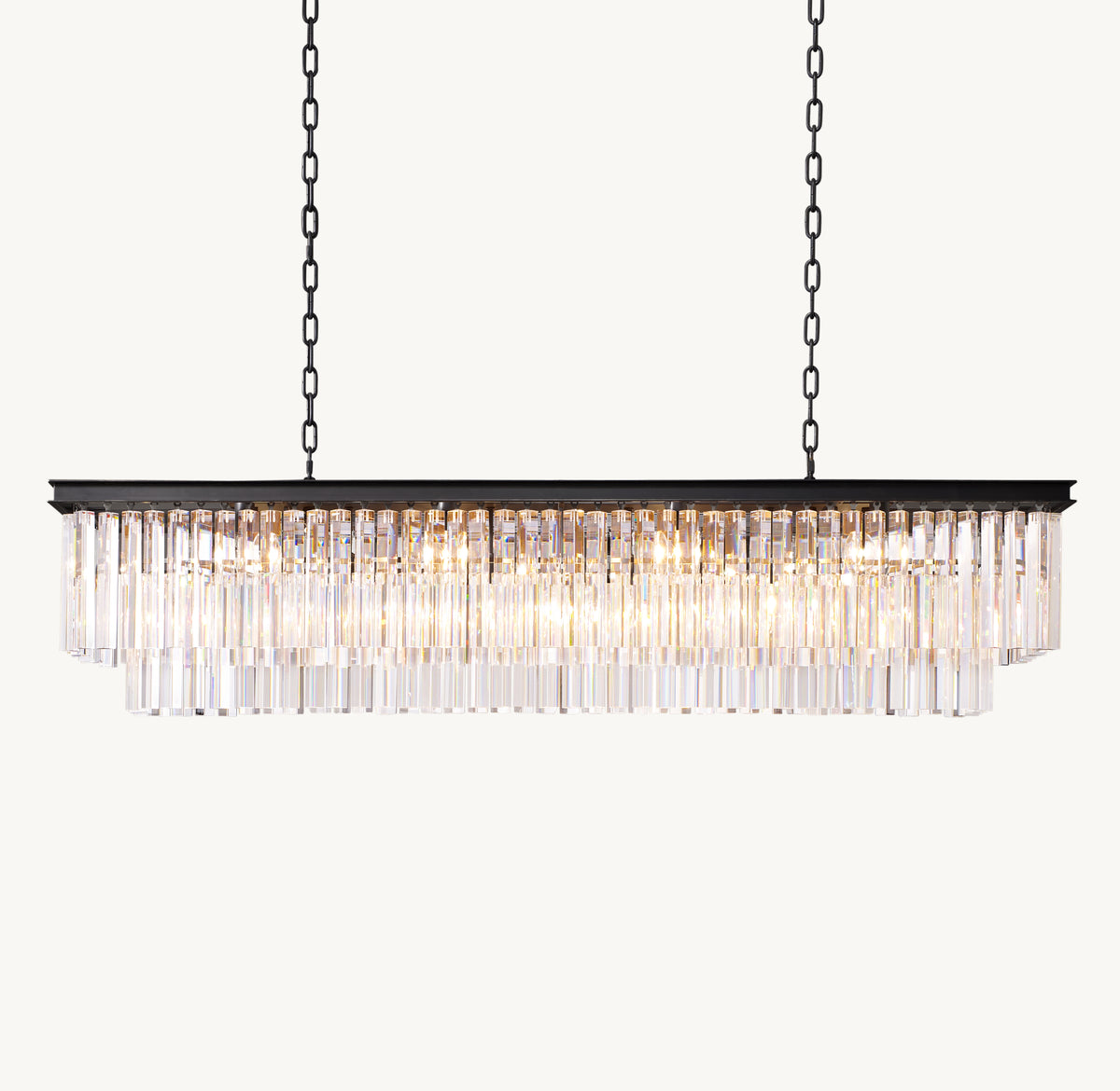 Artisan 1920s Odeon Rectangular Chandelier, alternate view