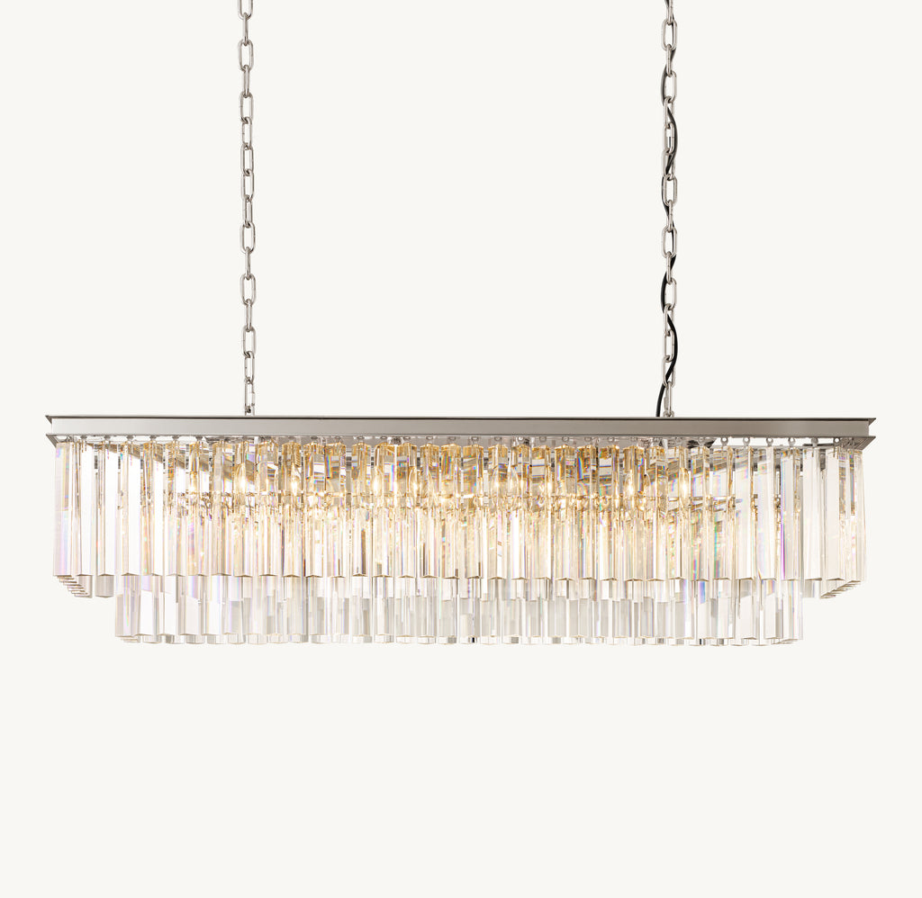 Artisan 1920s Odeon Rectangular Chandelier, alternate view