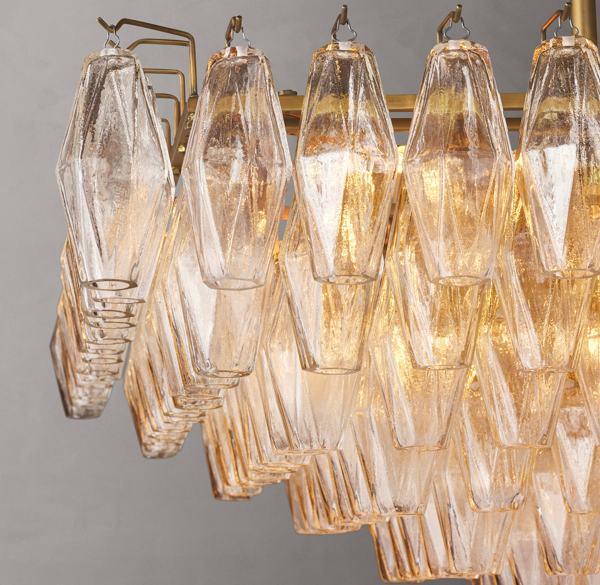 Artisan Chiara Clear Glass Tiered Rectangular Chandelier – 54"
