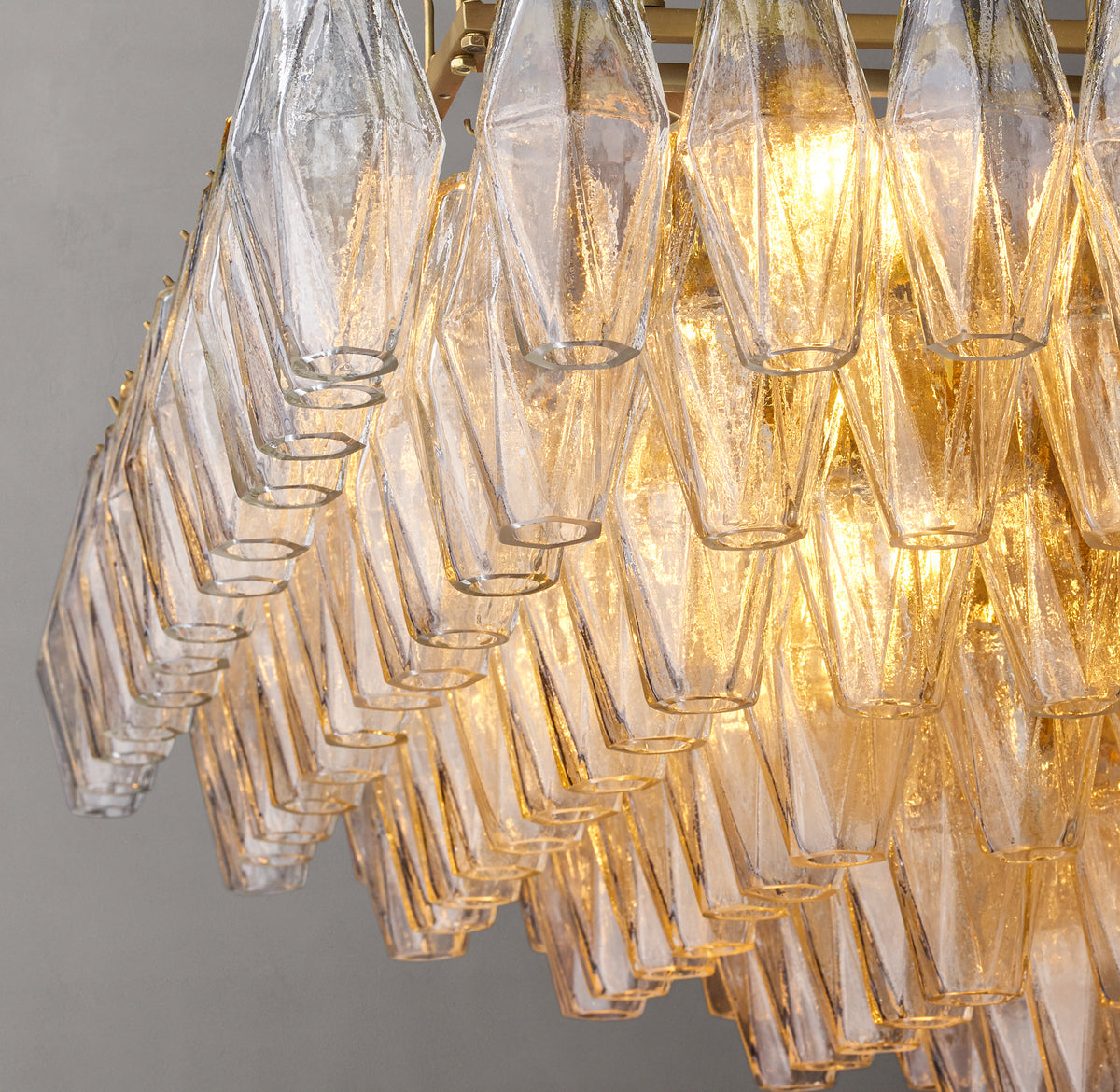 Artisan Chiara Clear Glass Tiered Rectangular Chandelier – 74"
